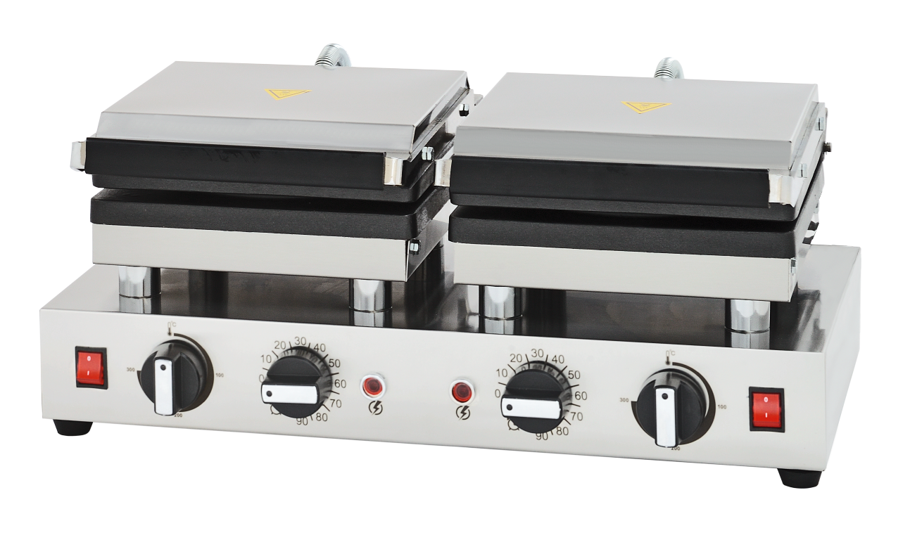 Square Model Double Waffle Machine with Lid